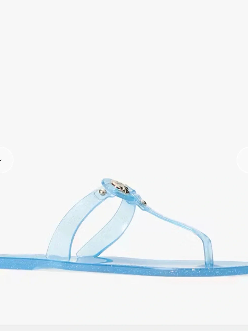 kate spade Kendall jelly t-strap  Light Blue Sandals with Heart Charm NWT size 8